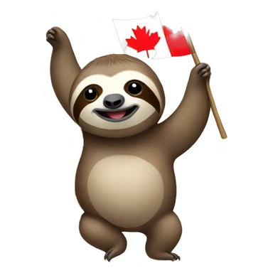 sloth with canadian flag sticker
