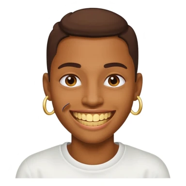 An emoji checking it's grillz lyk a rapper  sticker