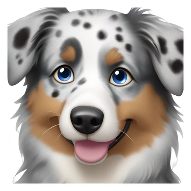 Australian shepherd dog face that is grey with small black speckles and blue eyes sticker