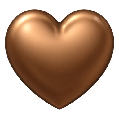 heart with a metallic bronze finish sticker