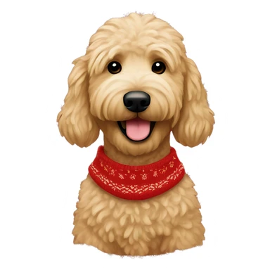 Golden doodle wearing christmas Sweater  sticker