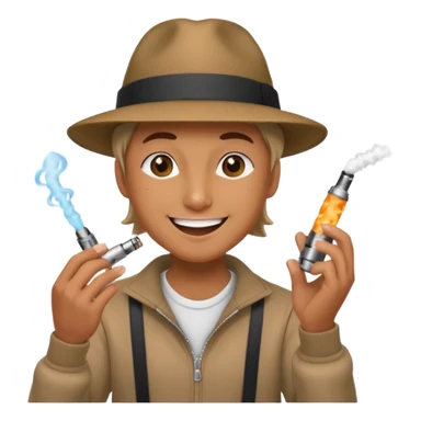 Vape dancing like a kid and happy sticker