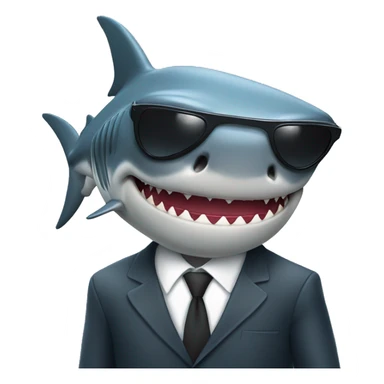 Shark with suit and sunglasses on sticker