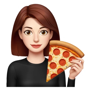 Anne Hathaway with pizza sticker