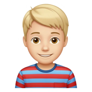 smiling boy in striped shirt sticker