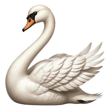 A swan who stand on right see on left sticker