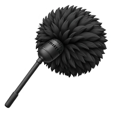 boom fluffy microphone with stick sticker