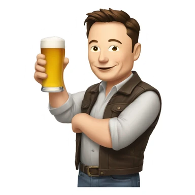 Elon Musk qui boit une bière  sticker