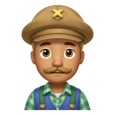 Animal crossing character, famer with a beret and a mustache  sticker