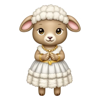 Lamb wearing dress with bracelet  sticker