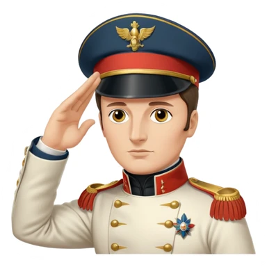 Napoleon Bonaparte saluting his soldiers sticker
