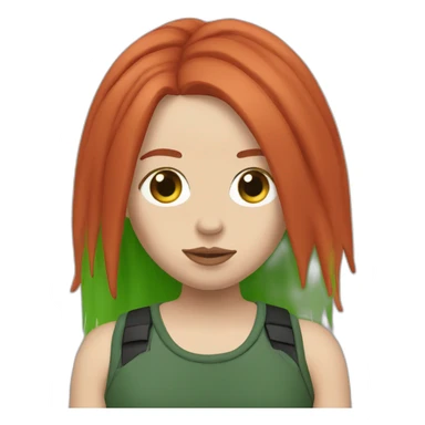 billie eilish with red hair and green roots sticker