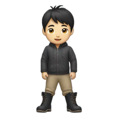 Asian boy wearing pointy boots sticker