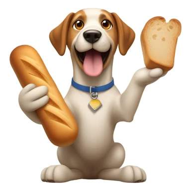 dog getting bread sticker