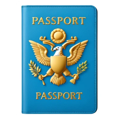 light blue passport sticker