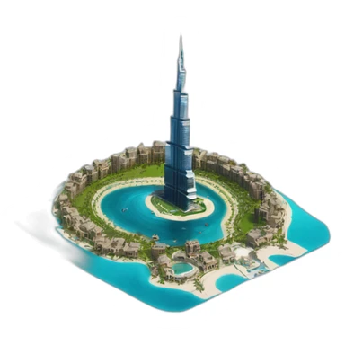 Dubai-Fountain-burj-khalifa-aerealview sticker