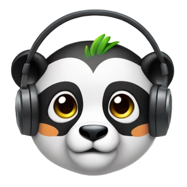 colorful panda face wearing headset sticker