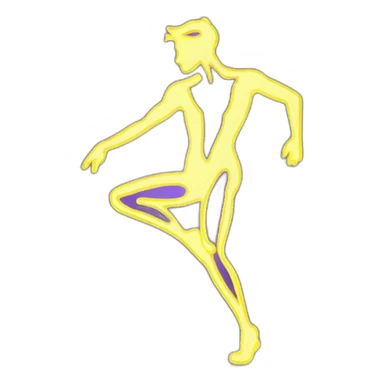 Sexy male silhouette dancer neon sign sticker
