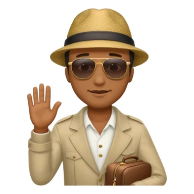 Visage homme créole réunionnais avec chapeau arrive avion sticker