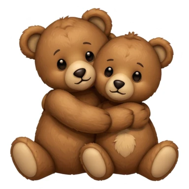Teddy hugging another teddy sticker