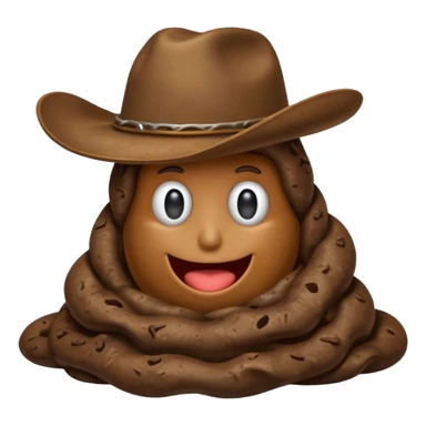 Poop with cowboy hat sticker