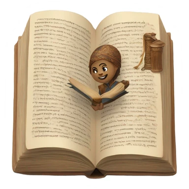 Book telling a long story in prose sticker