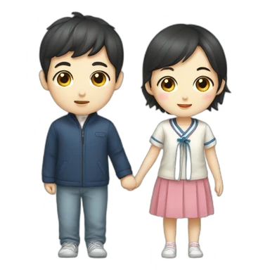 Korean boy with Korean girl sticker