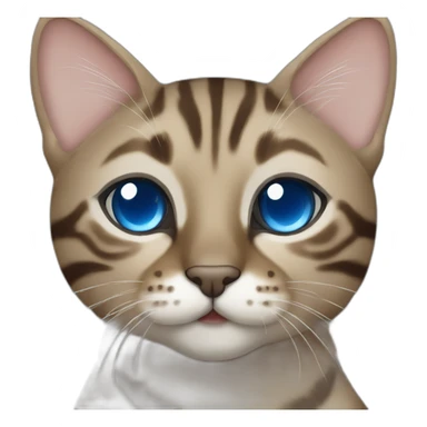 Dark beige/grey Bengal cat with blue eyes sticker