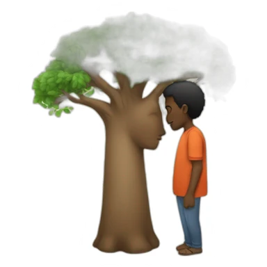 A black man kissing a baobab tree sticker