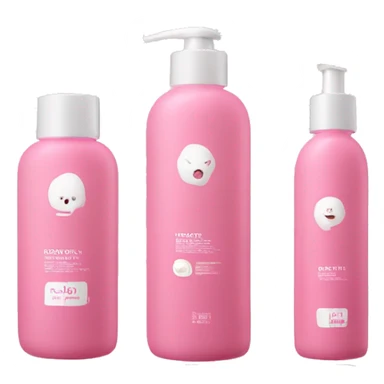 set of 4 pink skin care bottles of various heights sticker