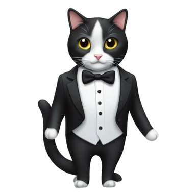 tuxedo cat wearing a tux sticker