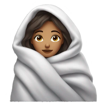 cozy brunette girl wrapped in blanket eyes closed eyelashes sticker