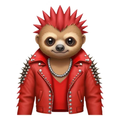 punk red sloth sticker