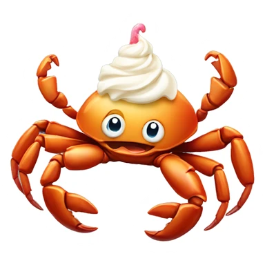 crab with ice cream sticker