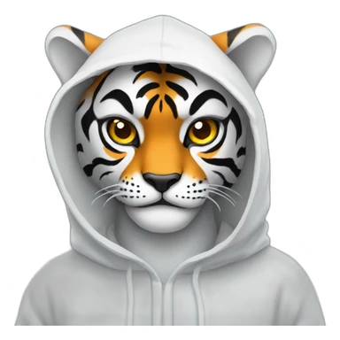 a tiger in a ghost costume sticker