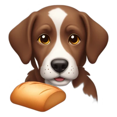 dog in love with bread sticker