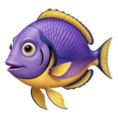 gurgle in finding nemo movie tall thin purple and yellow fish  sticker