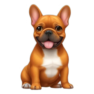 french bulldog dog old cheerful fat  dark orange same color sticker