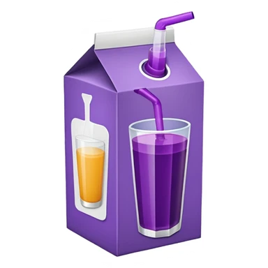 suco de caixinha branco e roxo sticker