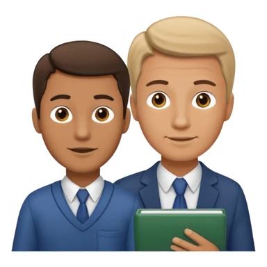 male teacher helping student sticker