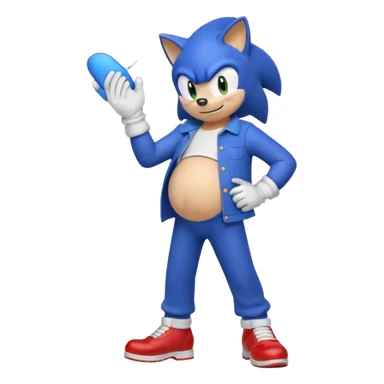 Pregnant male sonic X, not naked sticker