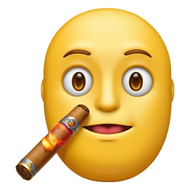a shush emoji but a cigar instead of a finger sticker