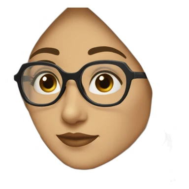 A hijabi girl with light skin and black eyes wearing black hexagon shaped glasses sticker