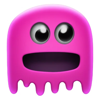 Neon pink Pac-Man ghost sticker