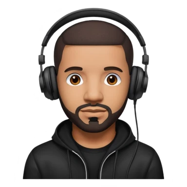 drake Black Headphones sticker