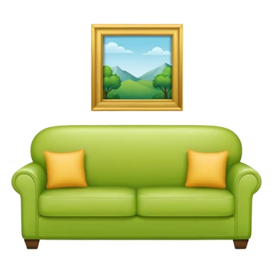 living room in ios emoji style

no TV, and make the couch a light green color sticker