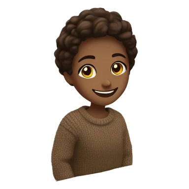 heartfelt smile in brunette brown eyes square head sweater on toilet  sticker