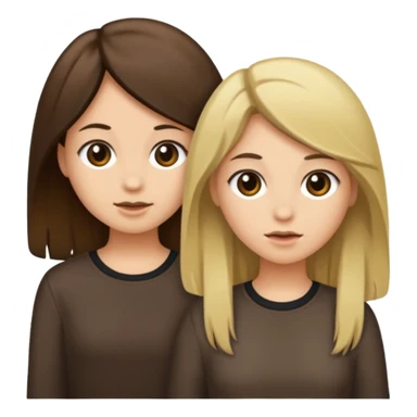 bestiess one with dark brown hair and one with dirty blonde hair sticker