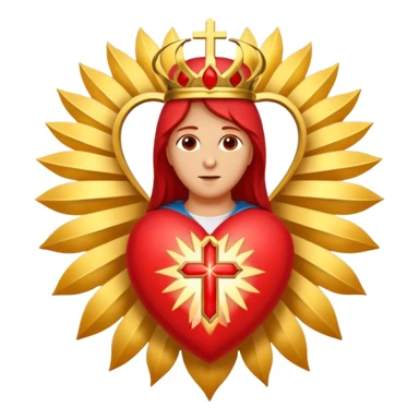 Sacred heart : A heart with rays around it and a cross at the top sticker