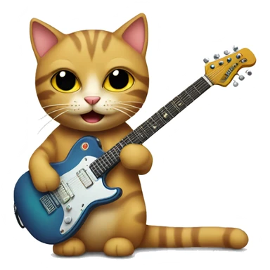 Cat with electric guitar sticker